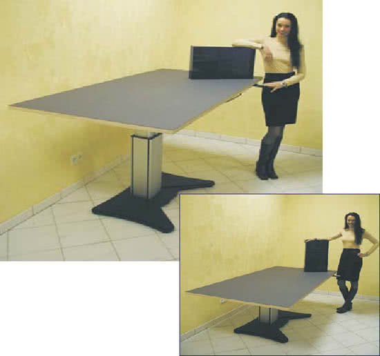 Power lift electr. assembly table